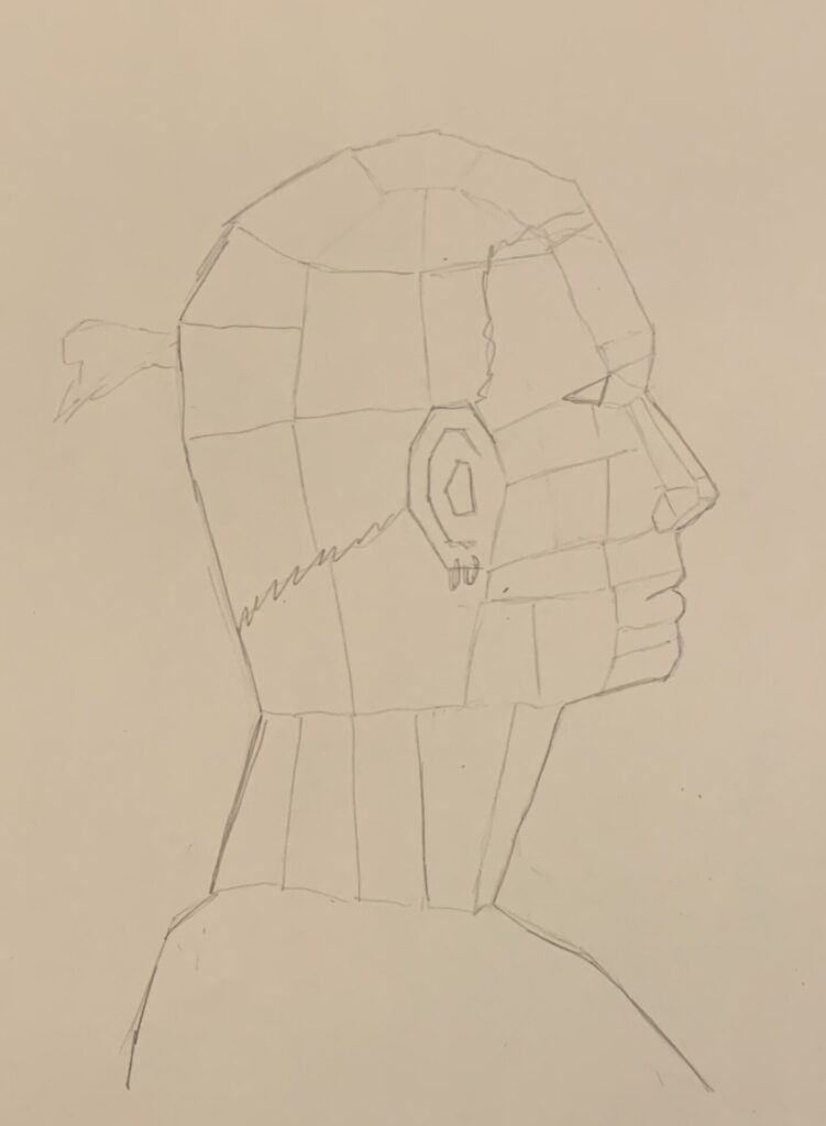 side view of head study